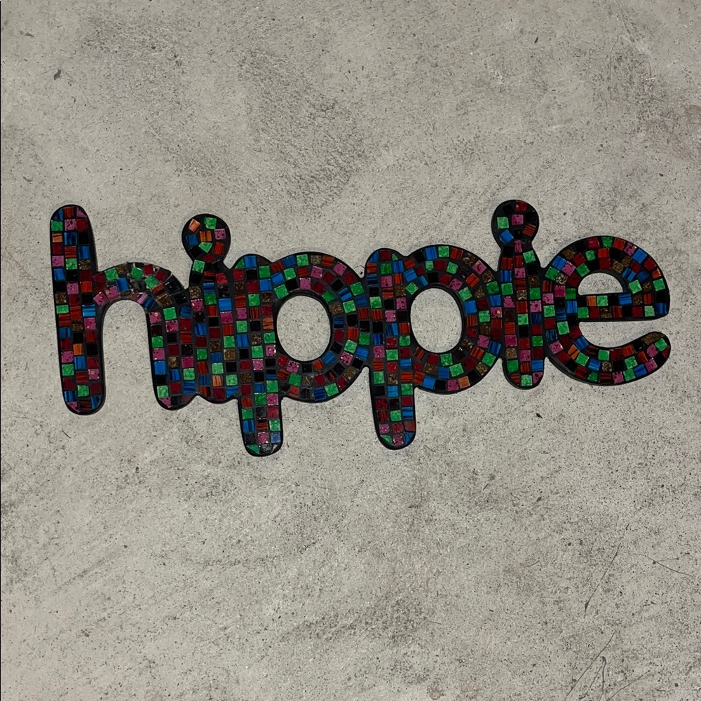 Colorful Mosaic 'Hippie' Wall Art